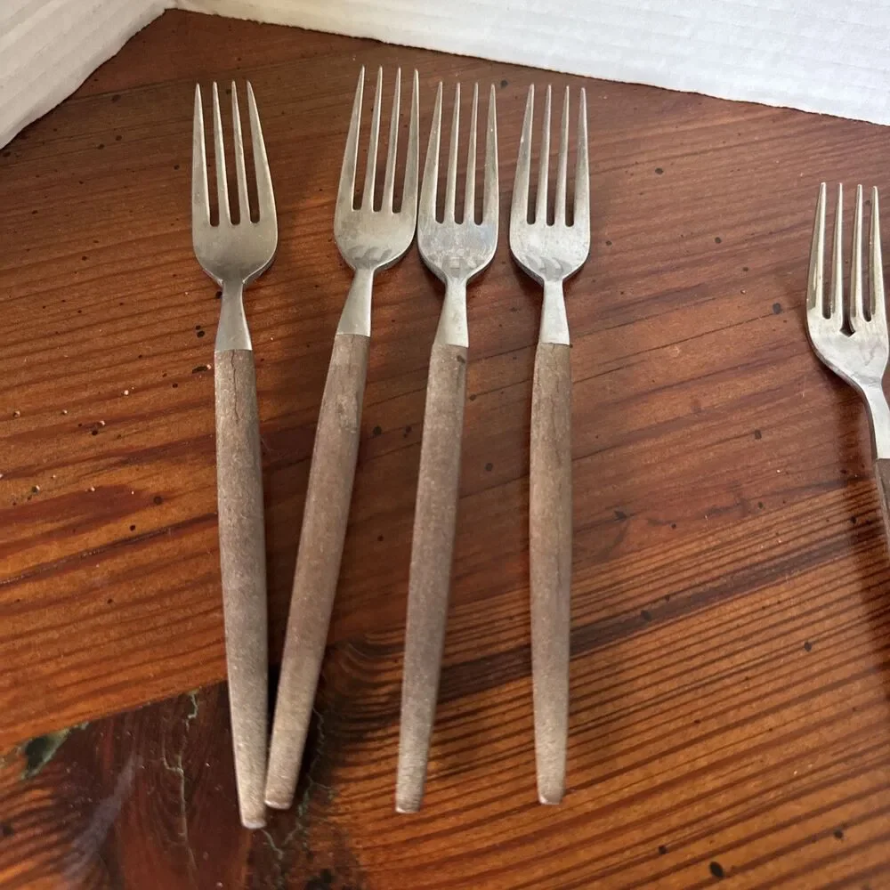 27 Pcs EKCO Eterna  Japan MCM Composite Handle Forged Stainless Flatware